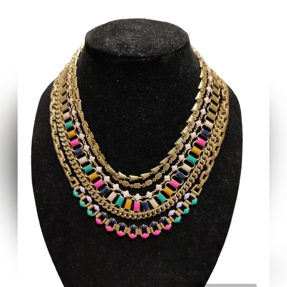 Stella & Dot Francis reversible multi chain statement necklace